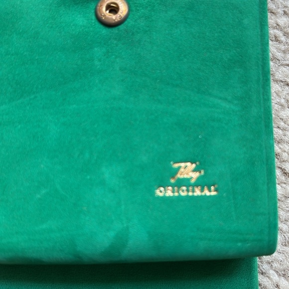 NWOT Vintage Tilley Genuine Hide Suede Wallet Mini Purse in Emerald Green - Picture 6 of 17